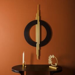 Elegant Decorative Metal Wall Accessory, Gold & Black, 49 x 98 cm, 100% Steel, 1.2 mm Thickness, Stylish Accent for Modern Home Decor
