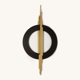 Elegant Decorative Metal Wall Accessory, Gold & Black, 49 x 98 cm, 100% Steel, 1.2 mm Thickness, Stylish Accent for Modern Home Decor