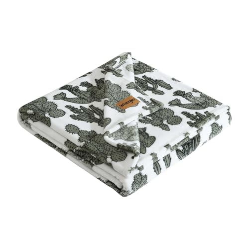 "Wrangler - Blanket, Ultra-Soft Plush Fleece Throw Blanket for Couch or Bed, Oversized Bedding (Cactus Garden Green, 50"" x 70"")"
