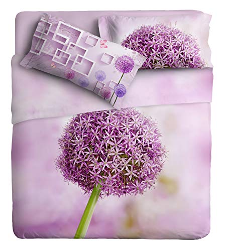 Ipersan Alium Fine Art Organic Cotton Glicine Photo Print Duvet Cover Set, Double