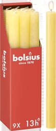 Bolsius Rustic Dinner Candles - Light Yellow - Pack of 9 - Long Burning Time of 13 Hours - Household Candle - Interior Decoration - Unscented - Includes Natural Vegan Wax - 27 x 2.3 cm