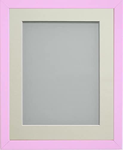 Frame Company Jellybean Range Pink Wooden 9x7 inch Picture Photo Frame with Ivory Mount for Image 6x4 inch * Choice of Colours & Sizes* Fitted with Perspex