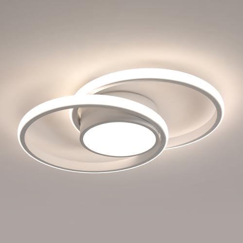 Comely LED Ceiling Lights, Modern LED Ceiling Lights 42W 3084LM, Natural Light 4500K, Round Ceiling Lighting for Bedroom Hallway Balcony Corridor (White) (Dia 40cm)