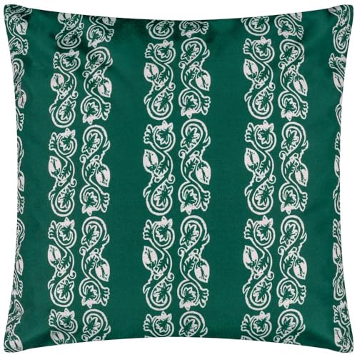 Paoletti Kalindi Stripe Outdoor Cushion Cover,Teal,55 x 55cm