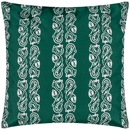 Paoletti Kalindi Stripe Outdoor Cushion Cover,Teal,55 x 55cm