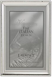 Lawrence Frames 11646 Polished Silver Plate 4x6 Picture Frame - Bead Border Design