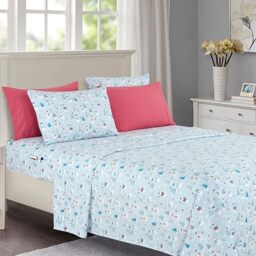 Elegant Comfort Luxury Soft Bed Sheets Holiday Pattern 1500 Premium Hotel Quality Microfiber - Softness Wrinkle and Fade Resistant (6-Piece) Bedding Set, King, Silver Snowman