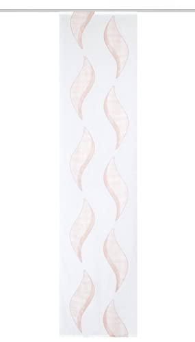 HOME WOHNIDEEN Iker 84489 Sliding Curtain, Transparent with Scherli, 245 x 60 cm, Colour (Rose)