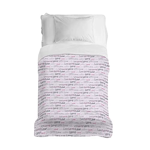 PENSERI DELICATI Bedspread 220 x 280 cm, Single Sheet 100% Cotton Pique, Ideal as a Furniture Towel, 1.5 Bed Blanket, Pink Pattern, 100% Made in Italy