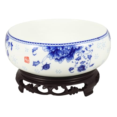 House Plants Indoors Live Blue and White Floral Planter Flower Pot with Stand Orchid Pots Bonsai Holder Garden Decorations for Garden Landscape Office House Plants
