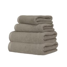 Ruggeri, 4 Towel Set, 2 Hand and 2 Guest, Cotton, Taupe