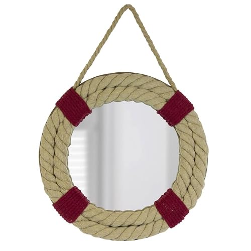 Nauticalia Mirror with Rope Life Ring, 32cm, not appicable, Nicht Zutreffend