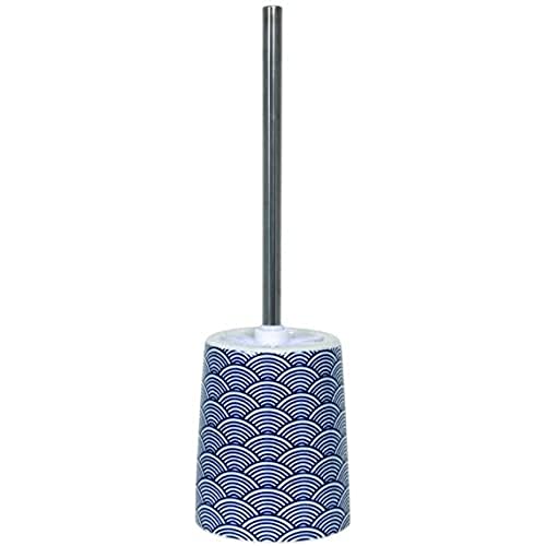 MSV 'Bento 143657 Toilet Brush Set, Ceramic Blue/White, 30 x 20 x 15 cm