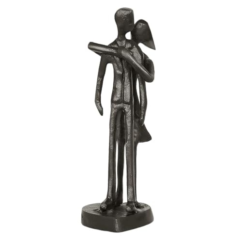 Dreamseden Couple Art Iron Sculpture, Two Hearts Romantic Gift for Wedding Anniversary, Birthday, Chirstmas - Love Home Decor Statue for Living Room, Bedroom, Bookshelf (Style 2)