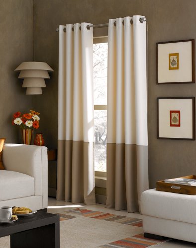 Curtainworks Curtain Panel, Fabric, Ivory/Tan, 120 in