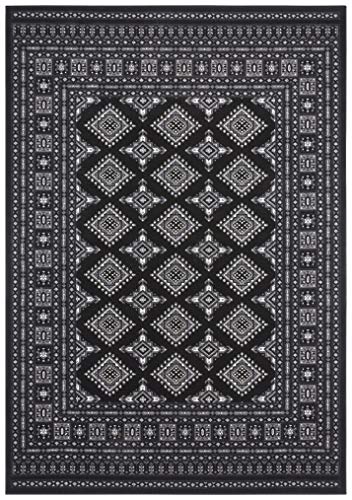 Nouristan Sao Buchara Oriental Short Pile Rug 120 x 170 cm Black