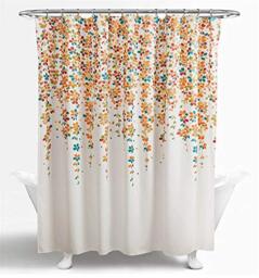 "Lush Decor Weeping Flower Shower Curtain, 72"" x 72"", Turquoise"
