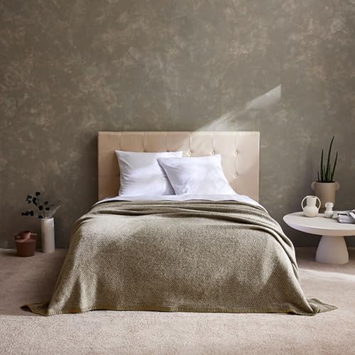 Toison d'or Biella Lambswool Blanket Chevron Design, 240 cm x 260 cm, Size, Nutmeg