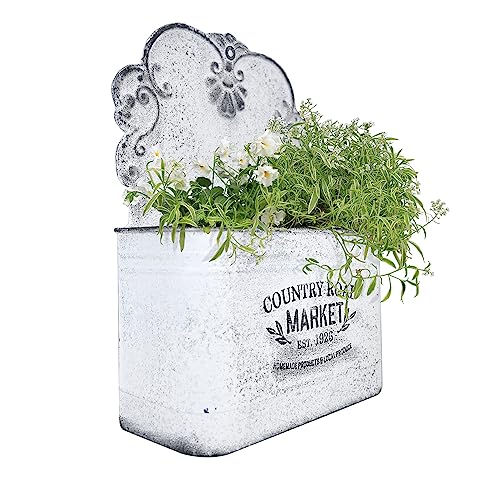 All Chic Metal Wll Planter Wall Hanging Planter for Garden Decor (White)