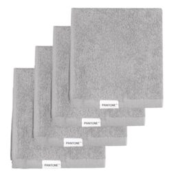 PANTONE™ – Bathroom Washcloths 30 x 30 cm, 4 Pieces in 100% Pure Cotton Terry Towels, Oeko-Tex Certified, Multi-purpose Small Bath Towel Set, Soft and Absorbent Also Suitable as Face Makeup Remover
