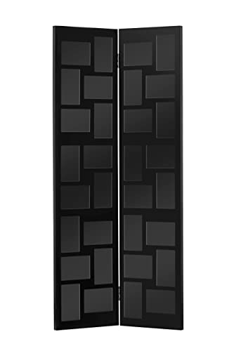 Premier Housewares Black 32 Photo Frame/Frames Geometric Design Folding Picture Frames Free Satnding Contemporary Rectangular Photo Frames For Bedroom/Living Room/Hallways 60 x 3 x 120