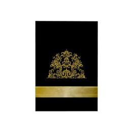 "3dRose ""Stylish Faux Gold Effect Art Nouveau Floral on Black Background Towel, Polyester/Cotton, Multi-Colour, 15 x 22-Inch"