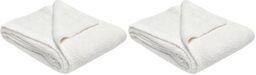 Sleepdown Boucle Chenille Throw Soft Touch Fluffy Fleece Over Sofa Bed Couch Warm Cosy Luxury Blanket Bedspread - Cream - 130cm x 150cm (Pack of 2)