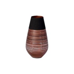 Villeroy & Boch Manufacture Swirl Vase, 18 cm, Crystal, Black/Bronze