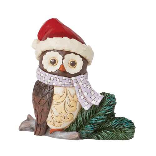 Enesco Jim Shore Owl With Santa Hat Figurine