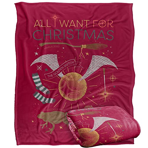 HARRY POTTER All I Want for Christmas! Officially Licensed Silky Touch Super Soft Throw Blanket 152 x 127 cm