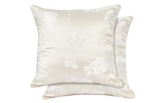 Emma Barclay Blossom - Jacquard Cushion Cover in Cream - 17x17 (43x43cm)