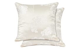 Emma Barclay Blossom - Jacquard Cushion Cover in Cream - 17x17 (43x43cm)