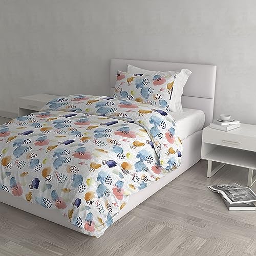 Italian Bed Linen DAFNE Duvet Cover Set, Microfibre, Colibri, Queen Size