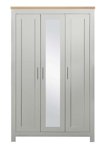 Birlea 3 Door Mirror Wardrobe Grey Oak Highgate Farmhouse Shabby Chic