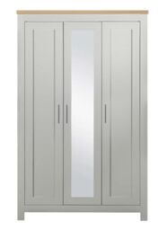 Birlea 3 Door Mirror Wardrobe Grey Oak Highgate Farmhouse Shabby Chic