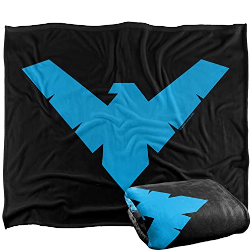 BATMAN Nightwing Symbol Officially Licensed Silky Touch Super Soft Throw Blanket 152 x 127 cm