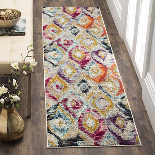 Safavieh Boho Chic Indoor Woven Runner Area Rug, Monaco Collection, MNC242, in Multi, 66 X 244 cm for Living Room, Bedroom or Any Indoor Space