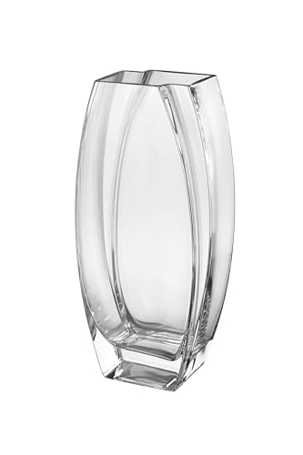 "Glass - Vase - Clear - 12.6"" Height - Heavy Durable - Made in Europe - by Barski"