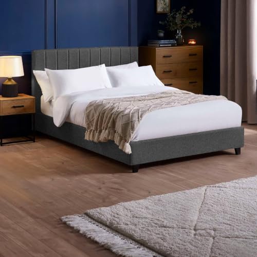 Julian Bowen Aylen Bed, Small Double, Upholstered, Grey - W134 x D200cm