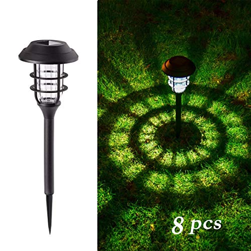 GIGALUMI 8 Pack Solar Pathway Lights Outdoor, Solar Powered Garden Lights, Waterproof Led Path Lights for Patio, Lawn, Yard and Landscape-(Cold White)