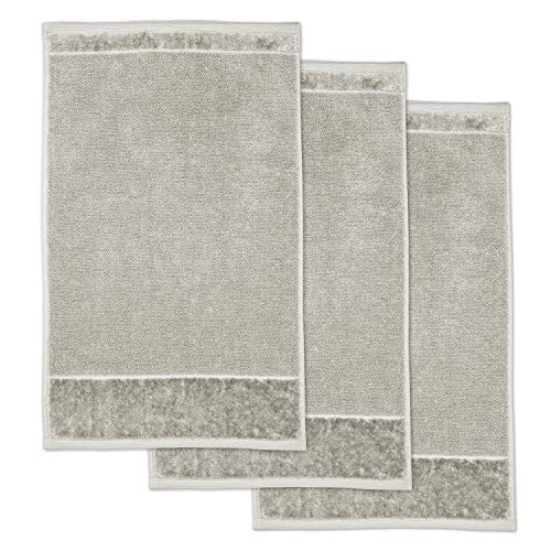 Möve Bamboo Luxe set of 3 guest towels 30 x 50 cm made of 60% cotton / 40% viscose from bamboo cellulose, silver grey