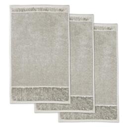 Möve Bamboo Luxe set of 3 guest towels 30 x 50 cm made of 60% cotton / 40% viscose from bamboo cellulose, silver grey
