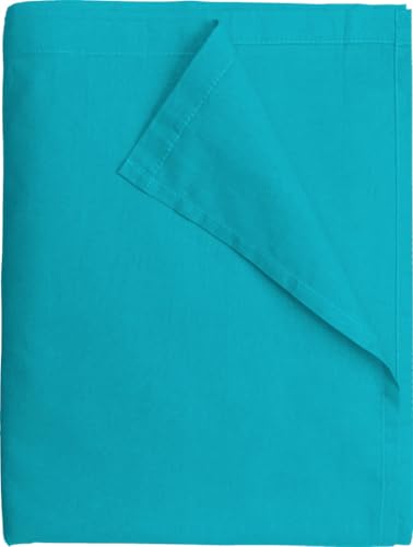 Flat Sheet 240 x 300 cm Turquoise Blue – 100% Cotton 57 Thread Count
