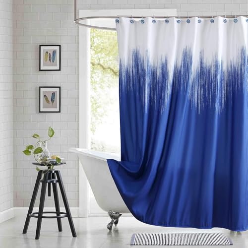 "BESTRIPES Stall Fabric Shower Curtain, Royal Blue Narrow Microfiber Cloth Shower Curtains for Bathroom, Waterproof Bathroom Small Curtains, 54"" W x 72"" H"