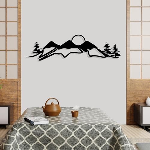 Stylish Black Decorative Metal Wall Accessory, 106 x 29 cm, 100% Metal, 1.2 mm Thickness, Perfect for Modern Home Decor & Unique Wall Art