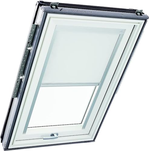 Original Roto Blackout Roller Blind ZRV Almost complete Blackout Guide Rail Silver For Roto Roof Windows Series Designo R6/R8, i8 and Classic 64/84 Size 134/160 - 13/16 Colour White