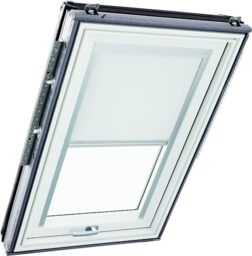 Original Roto Blackout Roller Blind ZRV Almost complete Blackout Guide Rail Silver For Roto Roof Windows Series Designo R6/R8, i8 and Classic 64/84 Size 134/160 - 13/16 Colour White