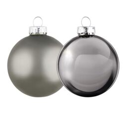 Arti Casa Christmas Tree Decorations Silver - Christmas Baubles Set Glass 6 Pieces - XMas Tree Decorations for Indoors - Bauble ∅ 8cm