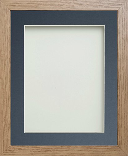 Frame Company Allington Beech Photo Frame with Blue Mount, 7x5 for 5x3.5 inch, fitted with perspex
