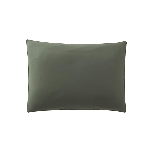 Two-tone Cotton Pillowcase, Bons Jours, Green, 50 x 70 cm, Essix